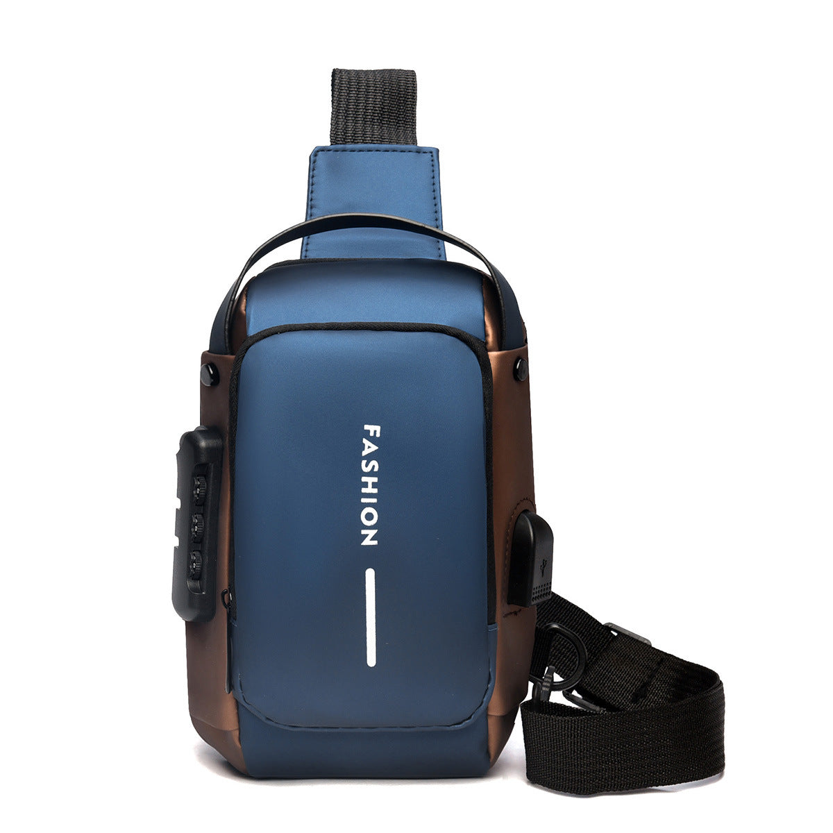 Diebstahlsicherer Rucksack mit Zahlenschloss in Blau