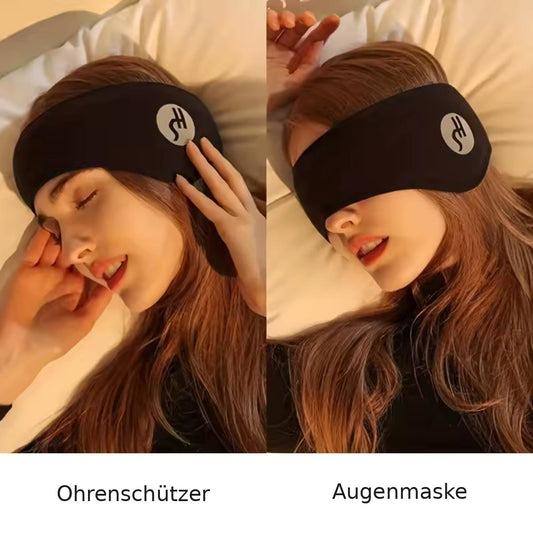 Schlaf- und Ohrenmaske mit verstellbarem Klettverschluss
