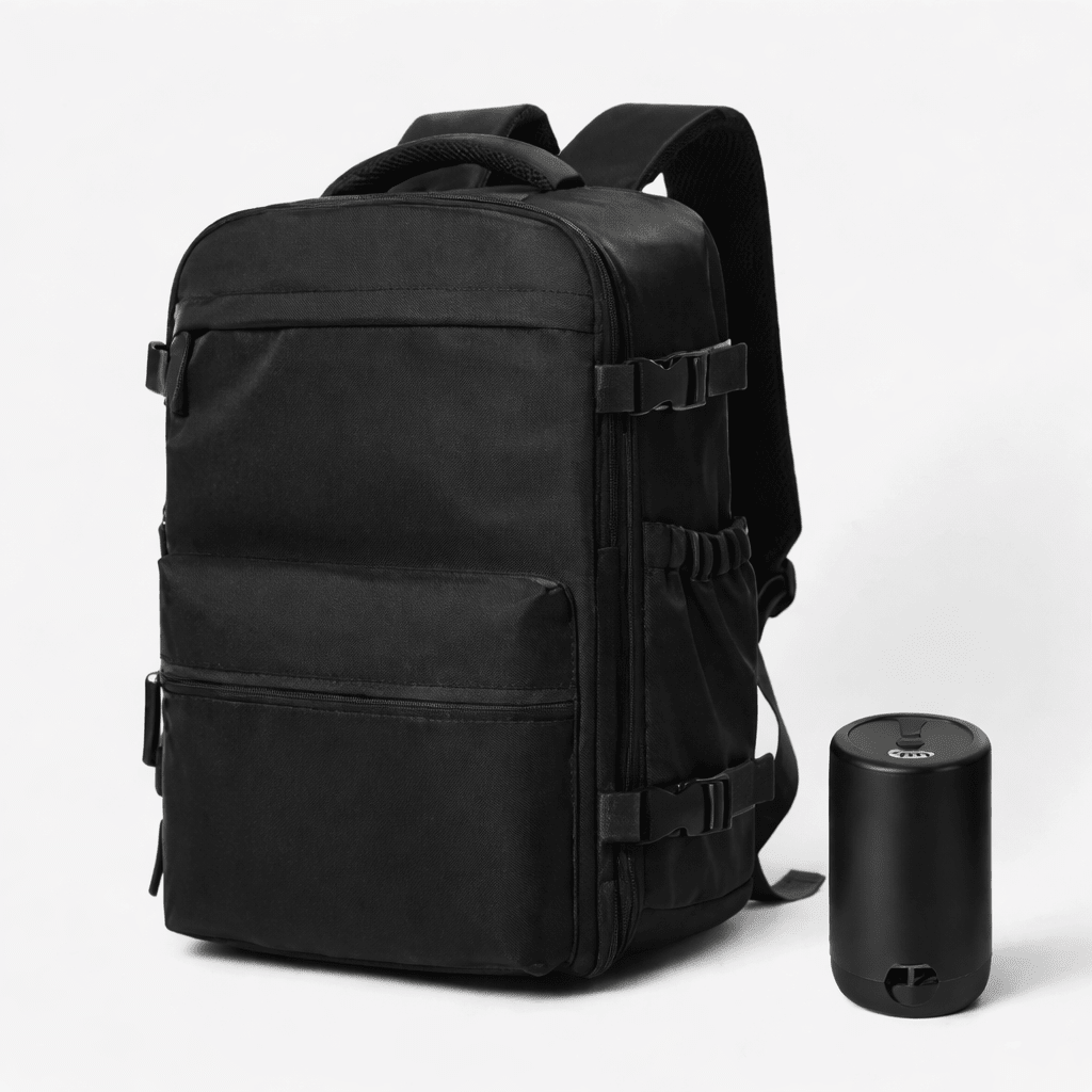 Nie wieder Übergepäck zahlen – Vakuum Rucksack mit 50% mehr Stauraum